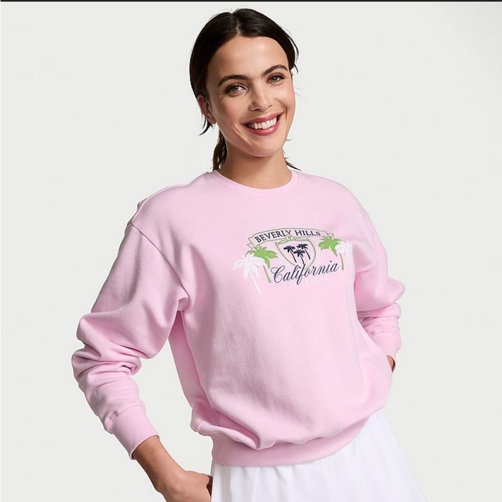 Victoria's Secret Spring Orchid Beverly Hills Sweatshirt Large‎ Pink NWT